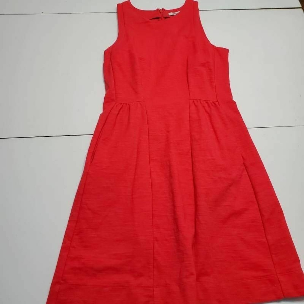 Madewell Keynote Ponte Fit & Flare Dress Orange Womens Small